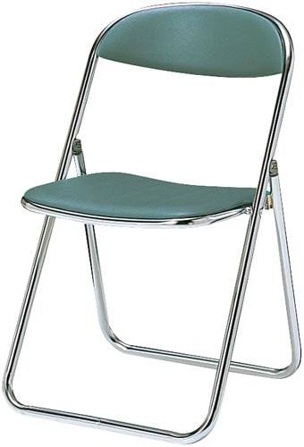 折りたたみイス 樹脂シート張り グリーン