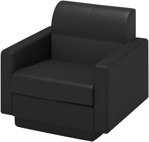 オルセー1 応接用 混合革アームチェア ブラック