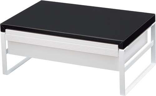 机上台 引出し付ハイタイプ 幅390mm 黒