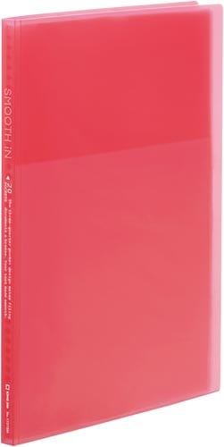 クリアーファイルスムーズイン20P 透明赤 10冊