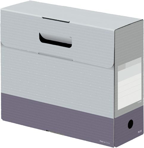 ボックスファイル フタ付き100mm 灰10個