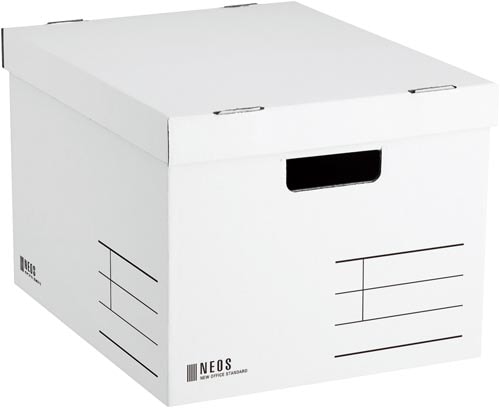 収納ボックス<NEOS>Lサイズ・フタ付き白10個