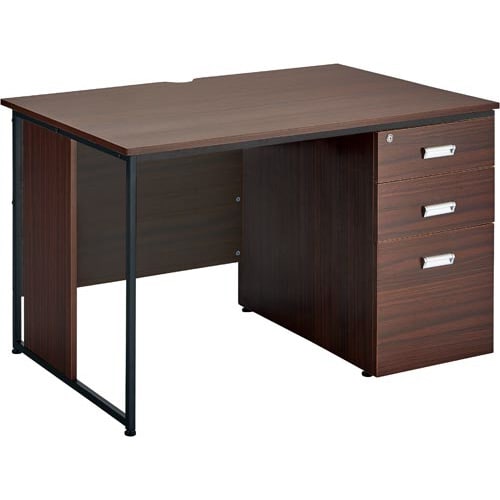 モルトデスク片袖W1200D700ダークブラウン