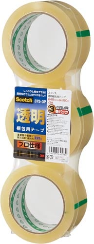 スコッチ透明梱包用テーププロ仕様3巻