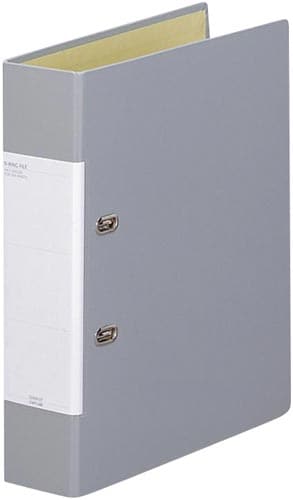 D型リングファイルくるみ貼り A4 背幅69mm灰