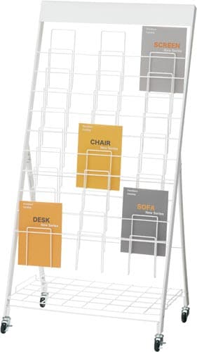 キャスター付きパンフレットスタンド 10段3列