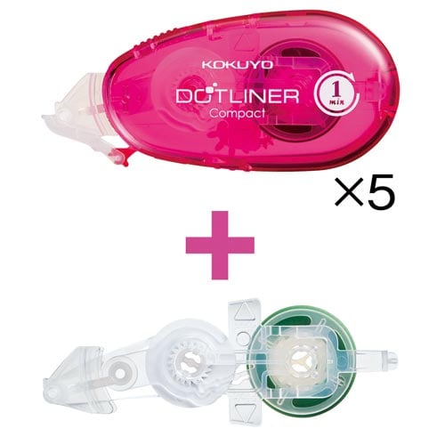 ドットライナーコンパクトプリント貼桃5個+詰替1個