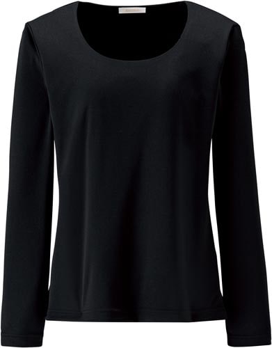 ラウンド長袖ニット BCK7100 ブラック19号