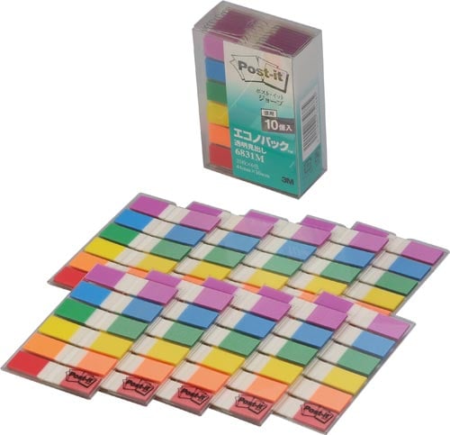 ポストイット ジョーブ 10mm幅 6色×10