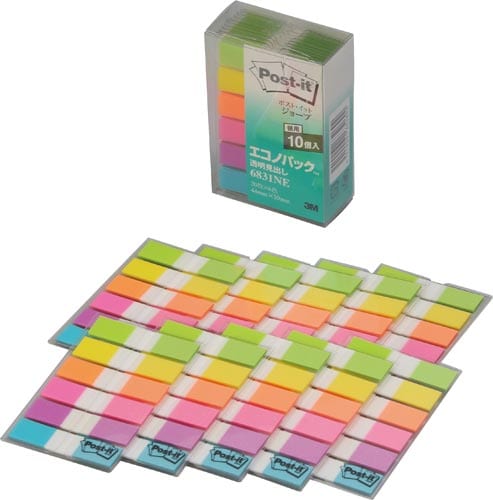 ポストイット ジョーブ 10mm幅 6色×10