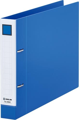 レバーリングファイルD型背幅37mm青A4横10冊