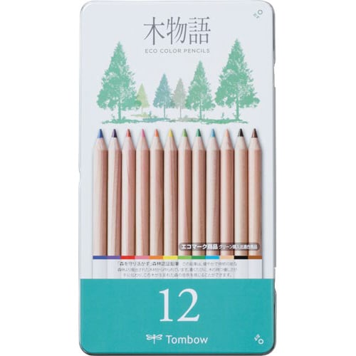 エコ色鉛筆 缶入り S木物語 12色セット
