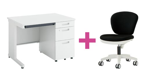 セット品 ピクサ2片袖1000WH+MBチェアBK
