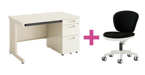 セット品 ピクサ2片袖1200GY+MBチェアBK