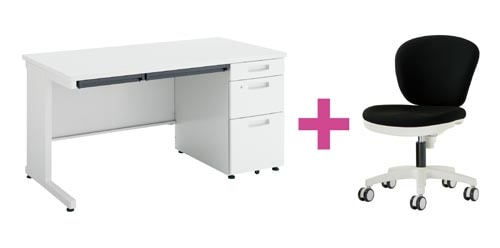 セット品 ピクサ2片袖1400WH+MBチェアBK