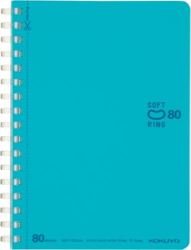 ソフトリングノートドット入B罫A6 80枚 空5冊