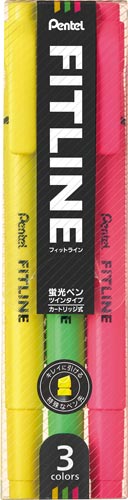蛍光マーカー フィットライン ツイン 3色セット