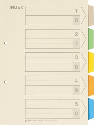 カラーインデックス B5縦 2穴 5山 10組