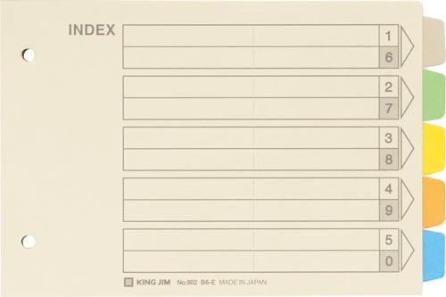 カラーインデックス B6横 2穴 5山 10組