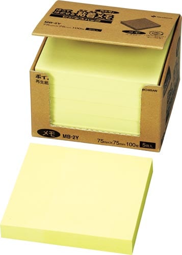 ポイントメモ 75×75 黄 5冊×20