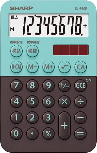 電卓 カラー EL−760R−GX グリーン