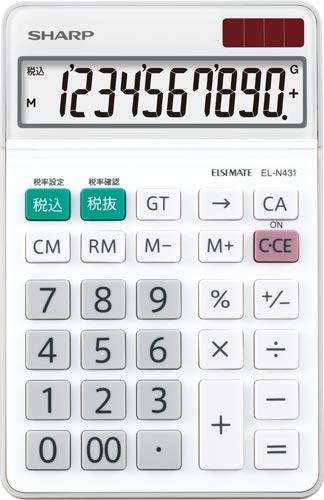 電卓 ナイスサイズ EL−N431−X