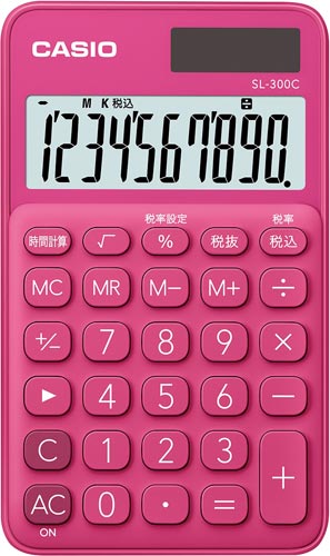 カラフル電卓SL−300C−RD−Nビビッドピンク