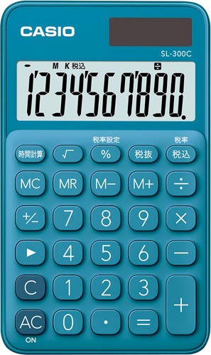 カラフル電卓SL−300C−BU−N レイクブルー