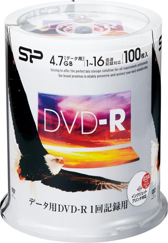 DVD−Rデータ用 16倍速 IJ対応 100枚P