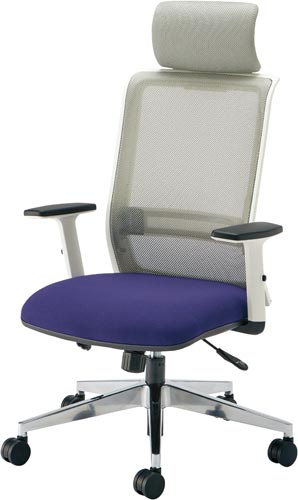 エントリーホワイトアルミ脚肘ヘッド付パープル