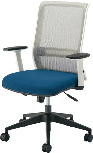 エントリーホワイトナイロン脚肘付ブルー4脚以上