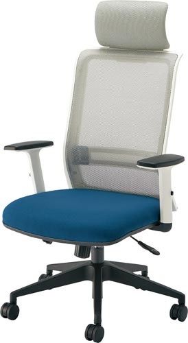 エントリーホワイトナイロン脚肘ヘッド付ブルー