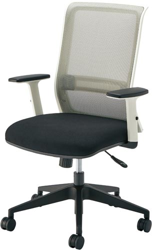 エントリーホワイトナイロン脚肘付ブラック