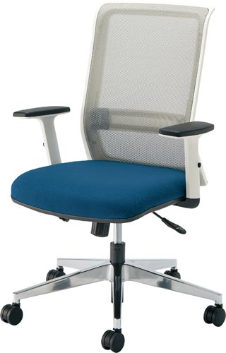 エントリーホワイトアルミ脚肘付ブルー4脚以上