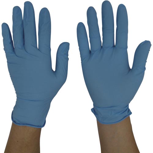 NBRP10BL ニトリル手袋粉付青