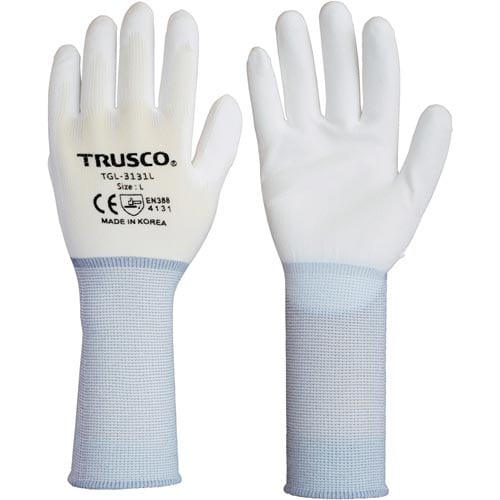 ナイロン手袋PU手のひらコートロング(10双入)L