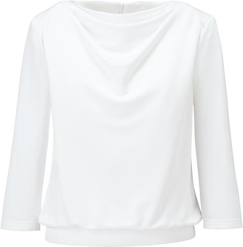 ドレープ七分袖ニット BCK7101ホワイト17号