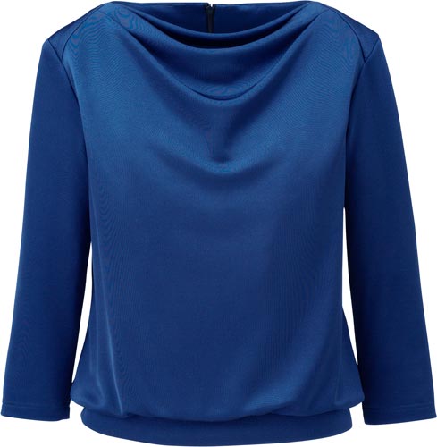 ドレープ七分袖ニット BCK7101 ブルー17号