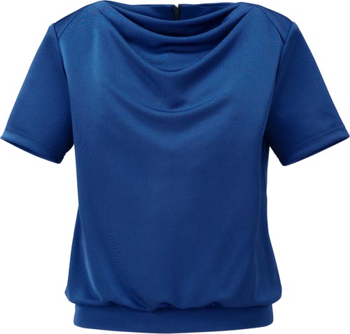 ドレープ半袖ニット BCK7301 ブルー 17号