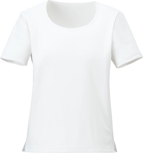 ラウンド半袖ニット BCK7304 ホワイト17号