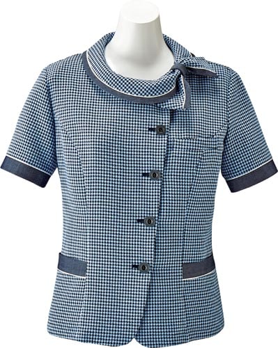 オーバーブラウスAJ0842ネイビー×ブルー15号