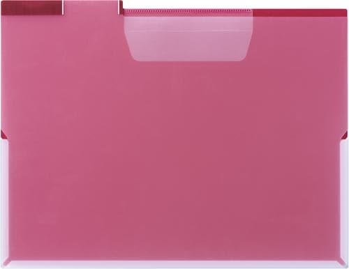 FV フォルダー(透明)A4ヨコ 赤 5枚