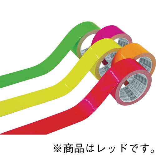 蛍光ラインテープ100mmx10m レッド