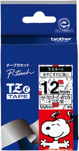 スヌーピーホワイト 黒文字 12mm幅