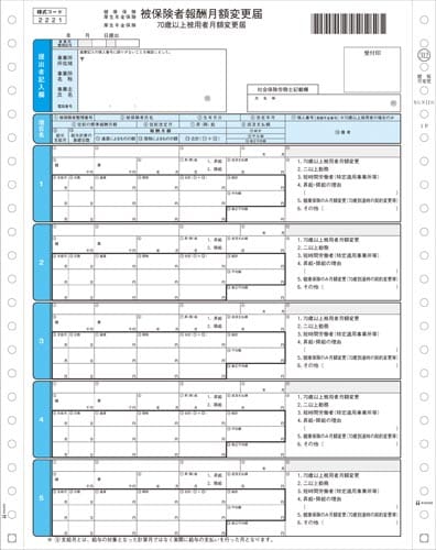 健保月額変更届 9.25×11.7 100枚