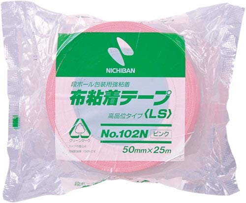 布粘着カラーテープ 50mm×25m ピンク