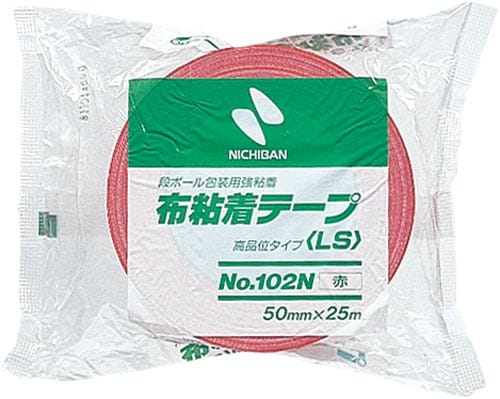 布粘着カラーテープ 50mm×25m 赤