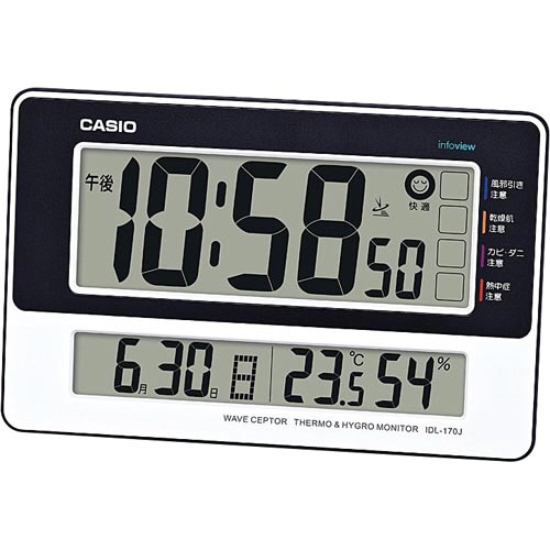生活環境お知らせ機能付き電波掛置時計IDL−170