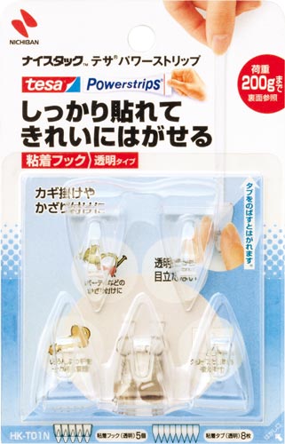 ナイスタック 粘着フック 透明 5個×10