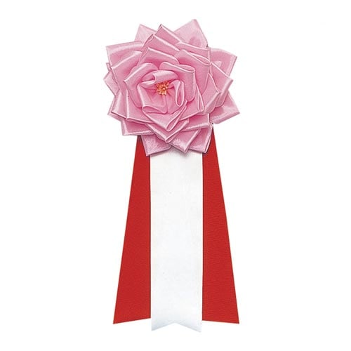 記章 バラ3枚タレ 特大 桃 KS−2−PK